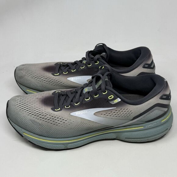 Brooks Ghost 15 Sneakers Shoes Mens 10.5 Gray Green Running Lightweight Shoes - Picture 4 of 16